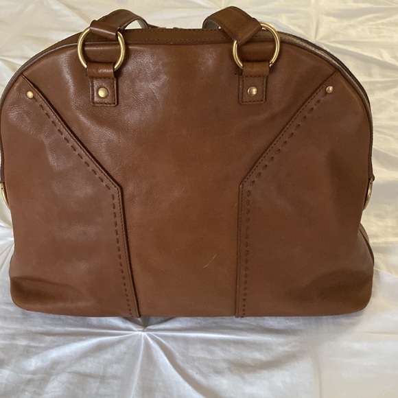 YSL Yves Saint Laurent Rive Gauche Tan Calfskin Leather XL Muse Satchel - Picture 6 of 16